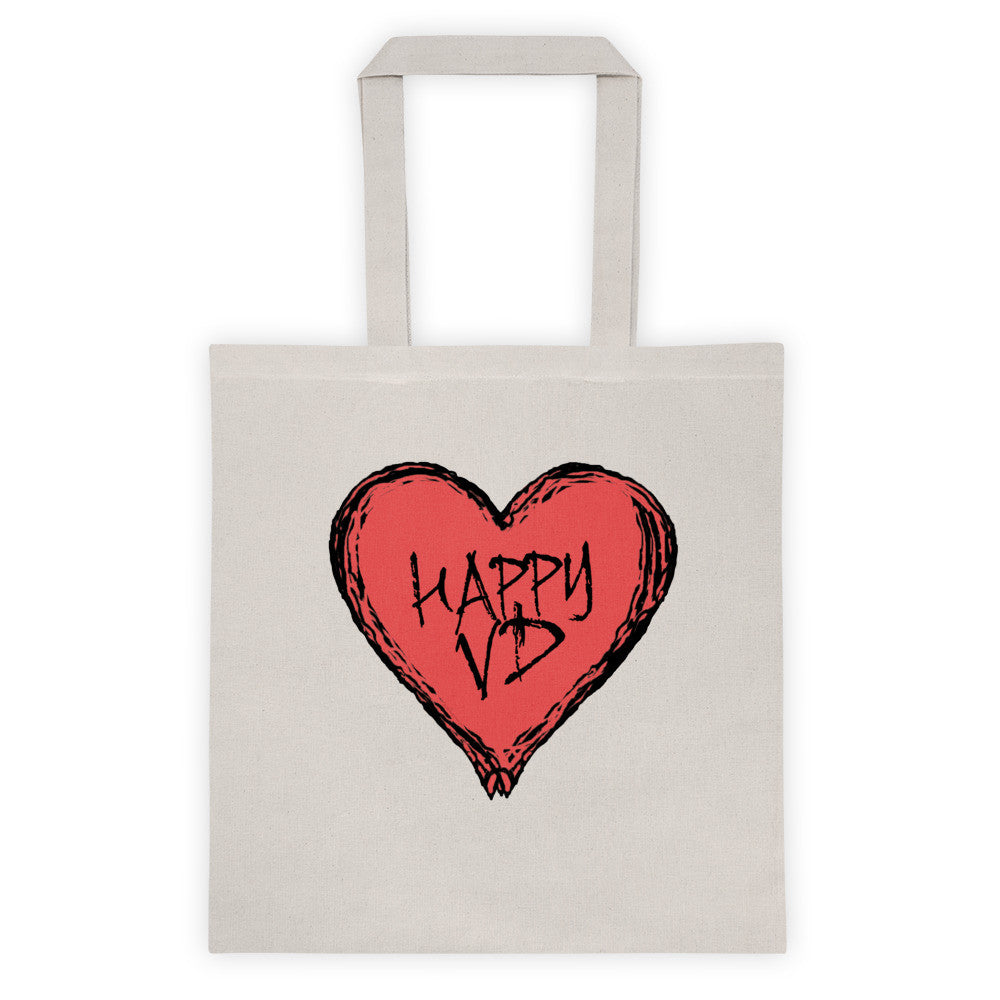Happy Valentine's Day inside Heart Printed Tote Bag, Reusable Tote Bag –  Festival Gift Shop