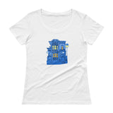 Blue Victorian San Francisco Ladies' Scoopneck T-Shirt by Nathalie Fabri + House Of HaHa Best Cool Funniest Funny Gifts